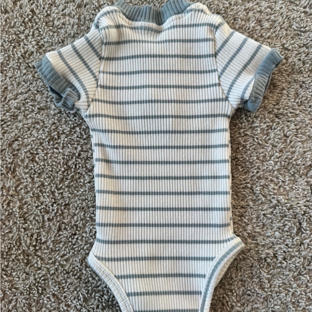 Blue Striped Ribbed Baby Short Set – 0–3 Months - Picture 5 of 7